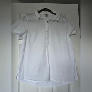 L.L. Bean Women's White Short Sleeve Top